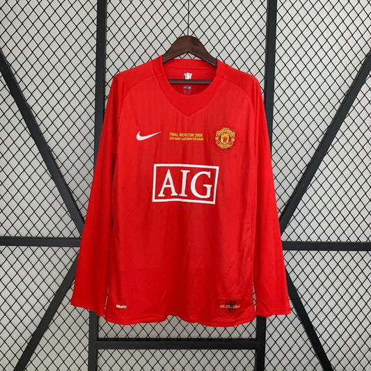 Manchester United Retro 2007-2008 Local Kit Manga Larga