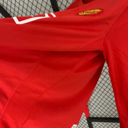 Manchester United Retro 2007-2008 Local Kit Manga Larga