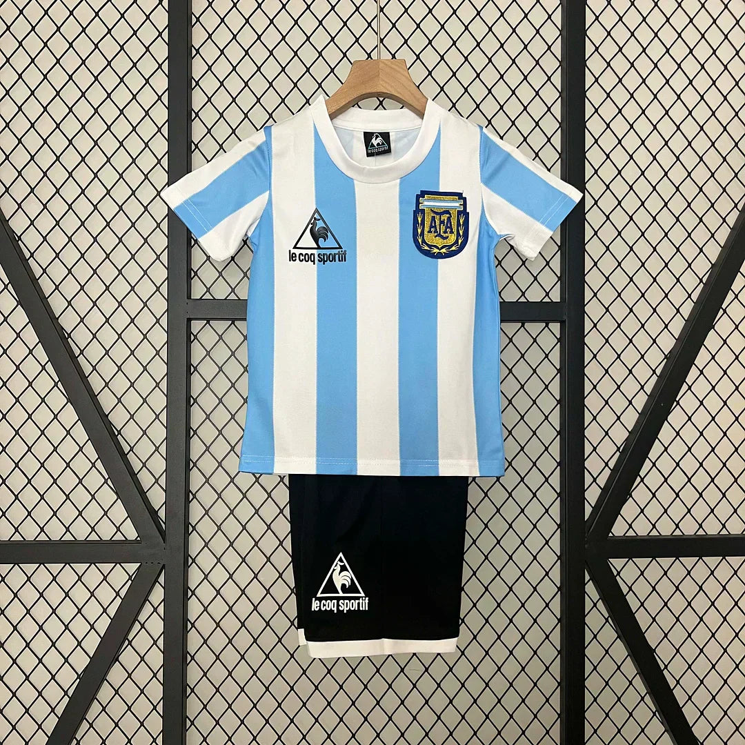 1986 Retro Argentina Local Kit Talla Niño