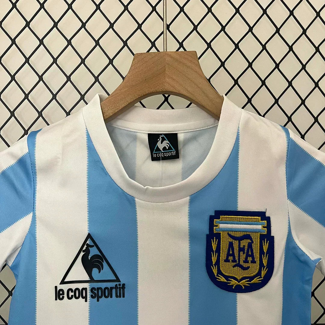 1986 Retro Argentina Local Kit Talla Niño